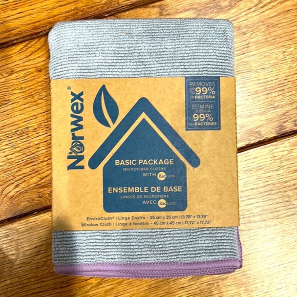 COPY - Norwex EnviroCloth & Window Cloth Basic Package, amethyst/graphite NWT